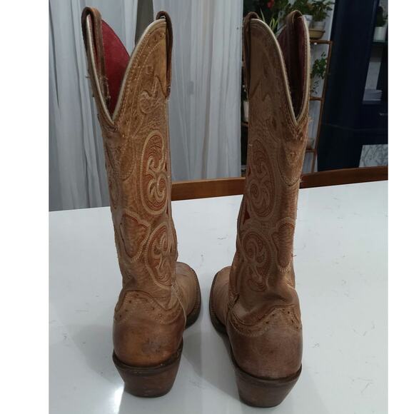 ARIAT Madrina macchiato/ red western boots women's size 8B square toe cowgirl - Picture 4 of 9